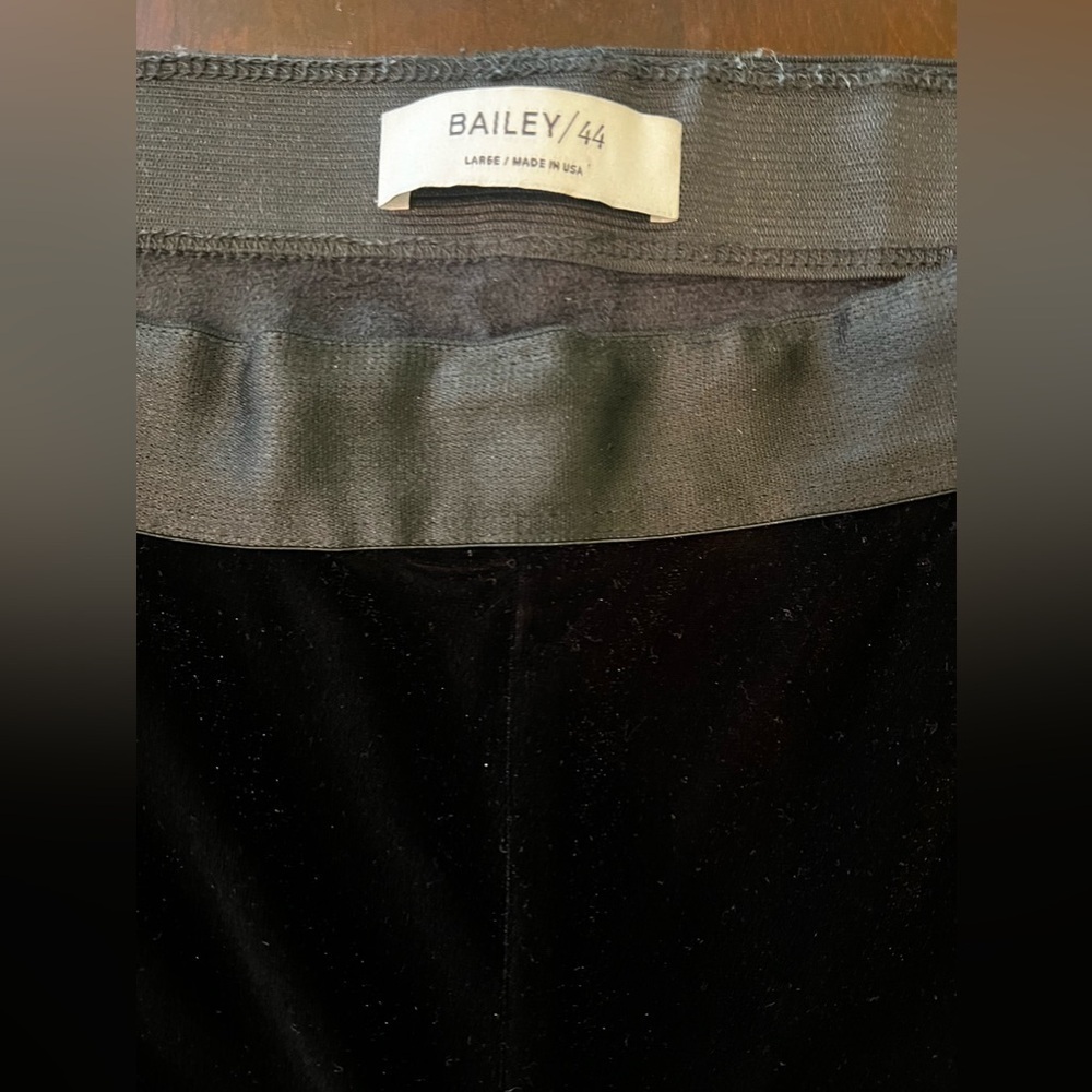 BAILEY 44 Olivia Velvet & Faux Leather Ankle Pants In Black - Picture 5 of 9